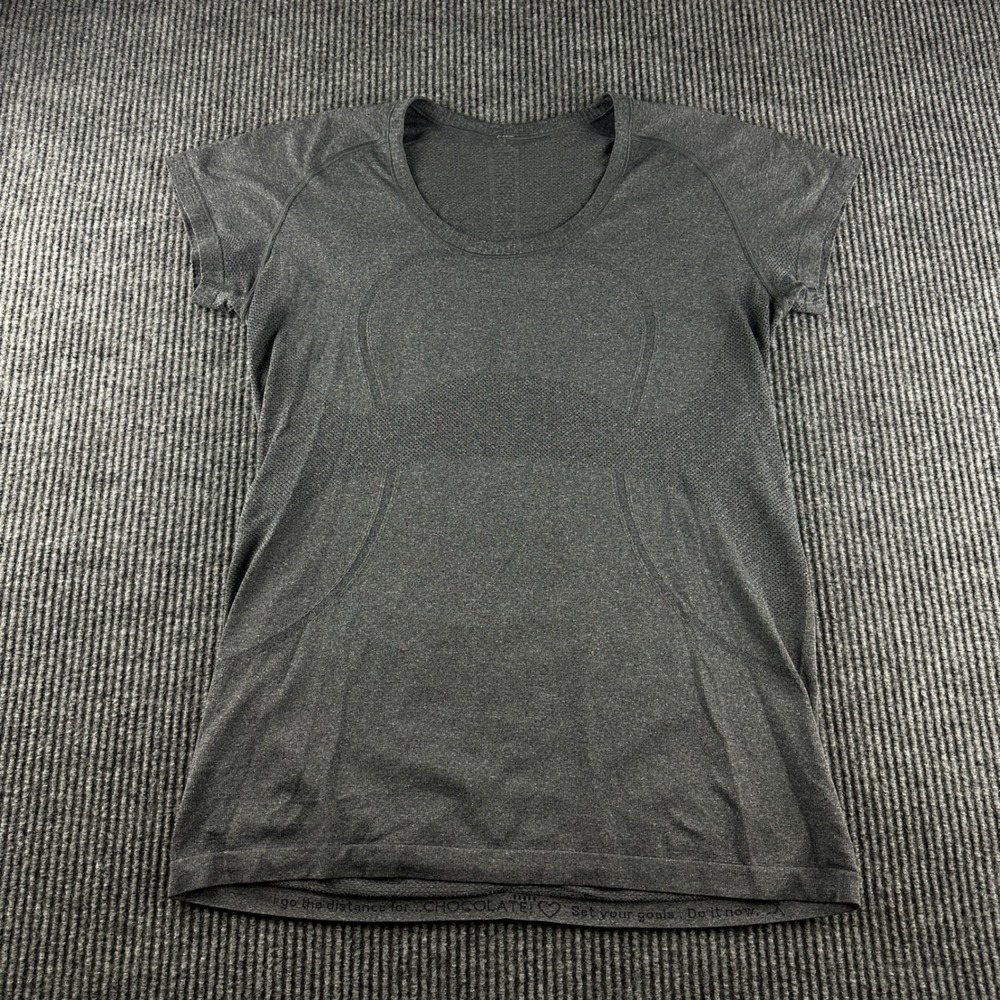 Lululemon Swiftly Tech Short Sleeve Crew Shirt Charcoal Grey Heather Size 12
